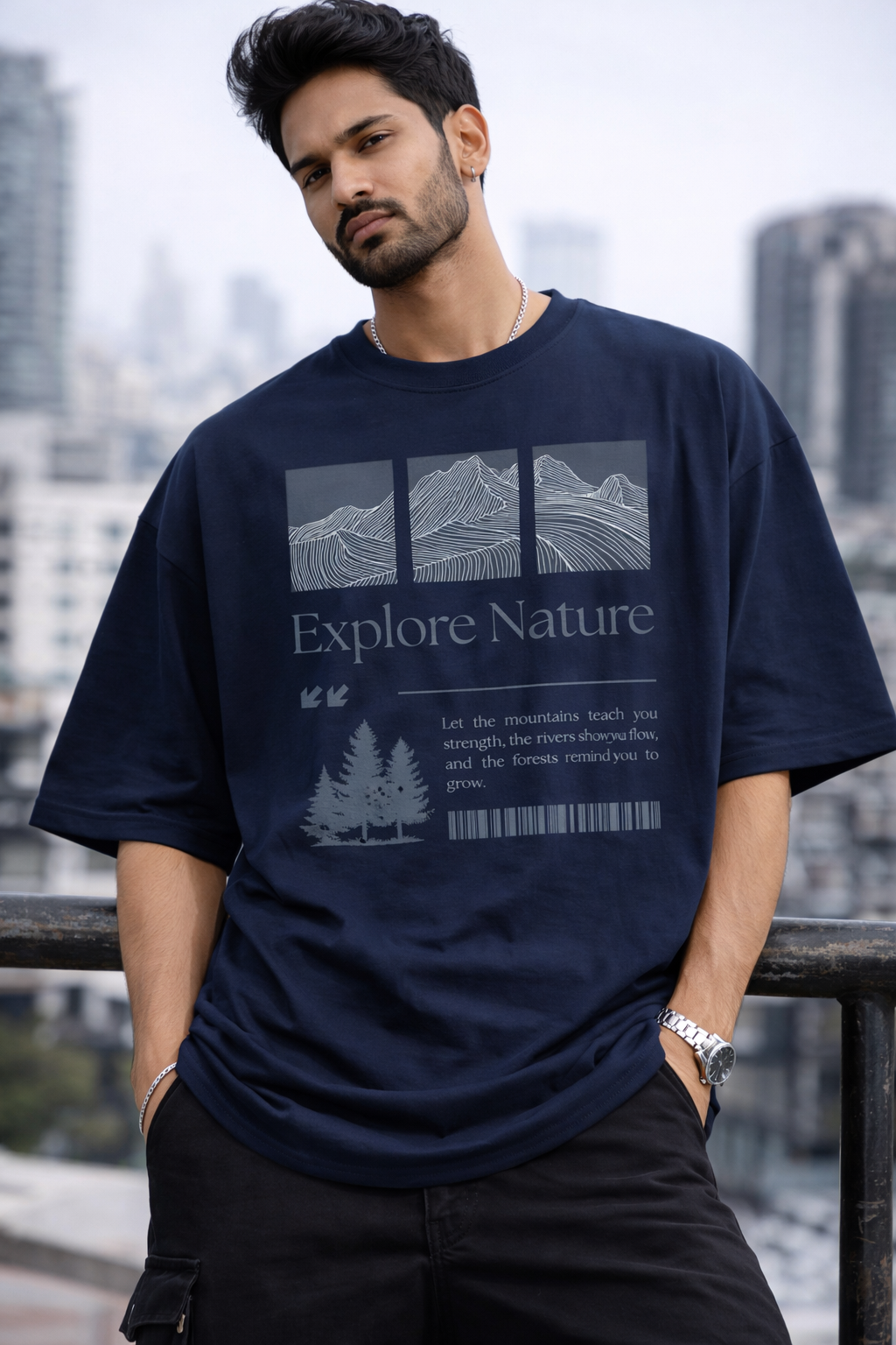 Explore Nature Oversize T-Shirt | Outdoor Adventure Unisex Streetwear