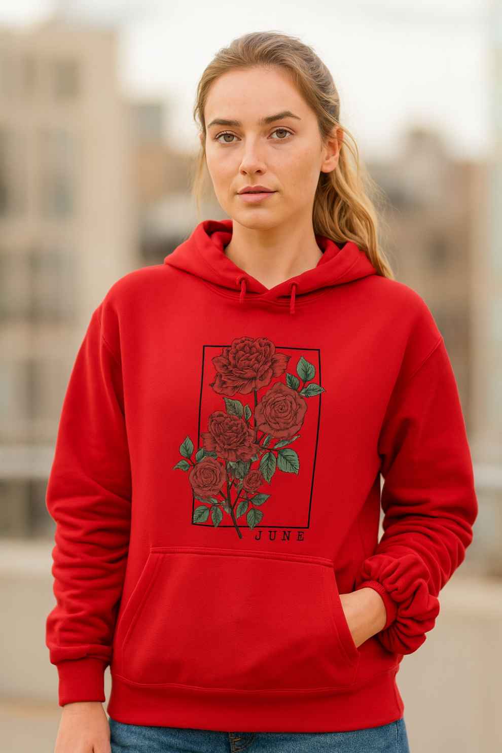Roses June Hoodie | Floral Aesthetic Unisex Streetwear