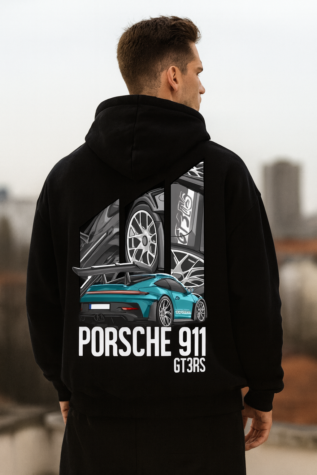 Porsche 911 Oversized Hoodie | Sports Car Graphic Unisex Streetwear