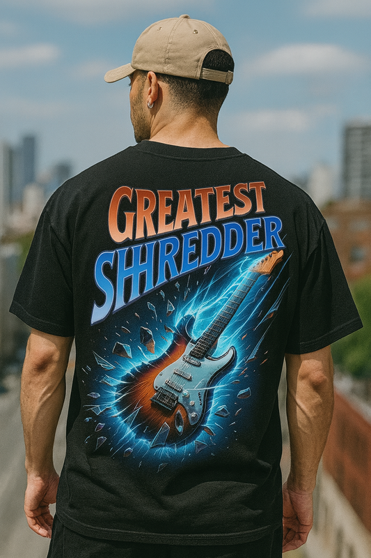 Greatest Shredder Oversized T-Shirt | Guitarist & Music Lover Streetwear