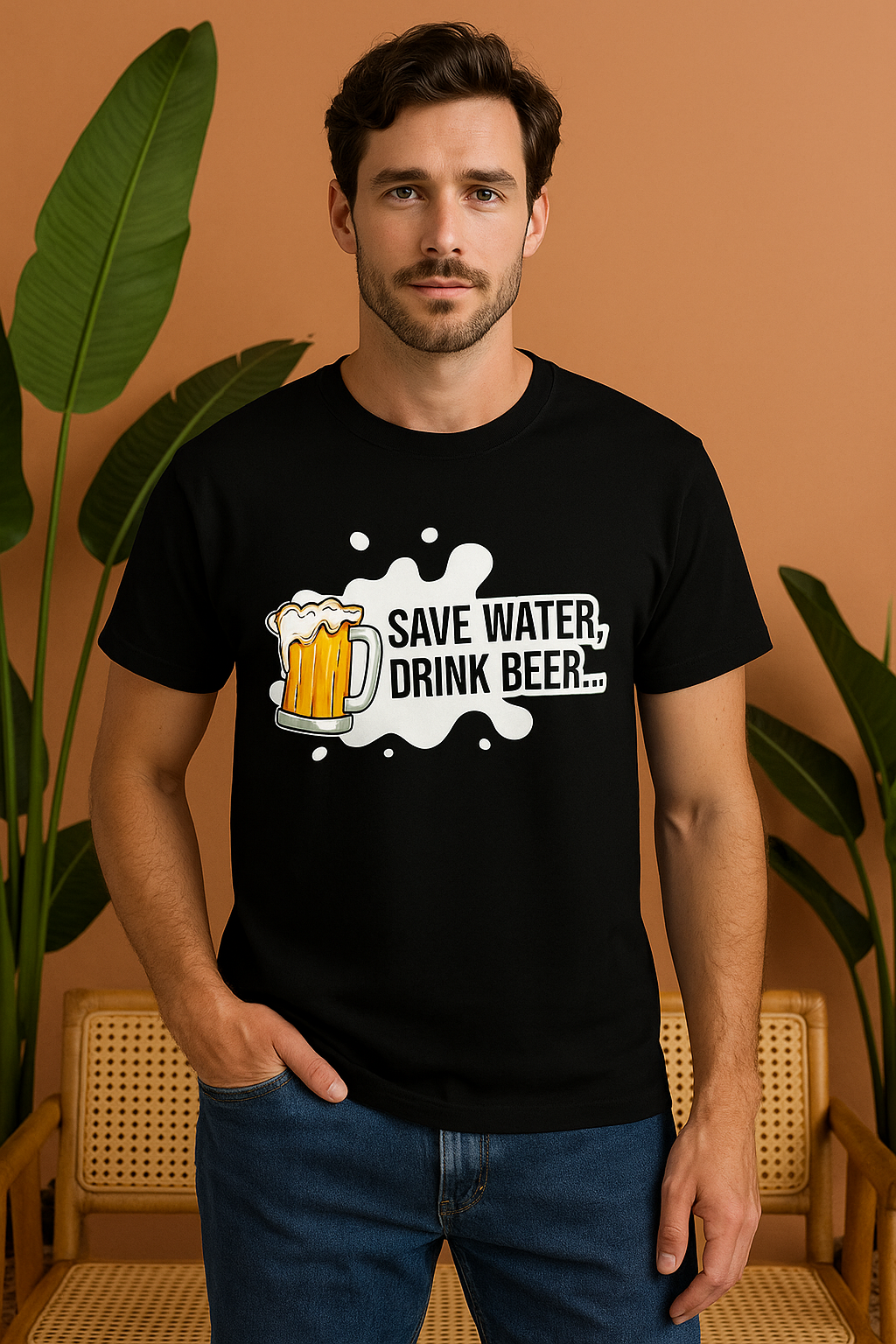 Save Water Drink Beer T-Shirt | Funny Half Sleeves Party Tee
