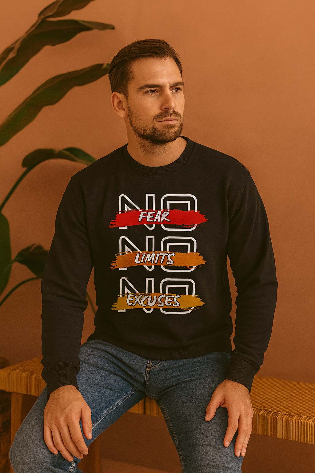 No Fear No Limit Sweatshirt | Motivational Unisex Streetwear