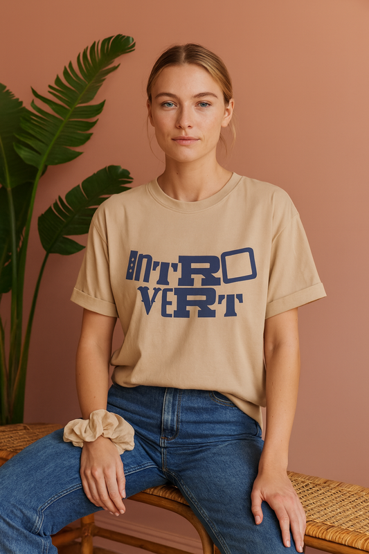 Social Introvert Oversized T-Shirt | Funny Quote Unisex Streetwear