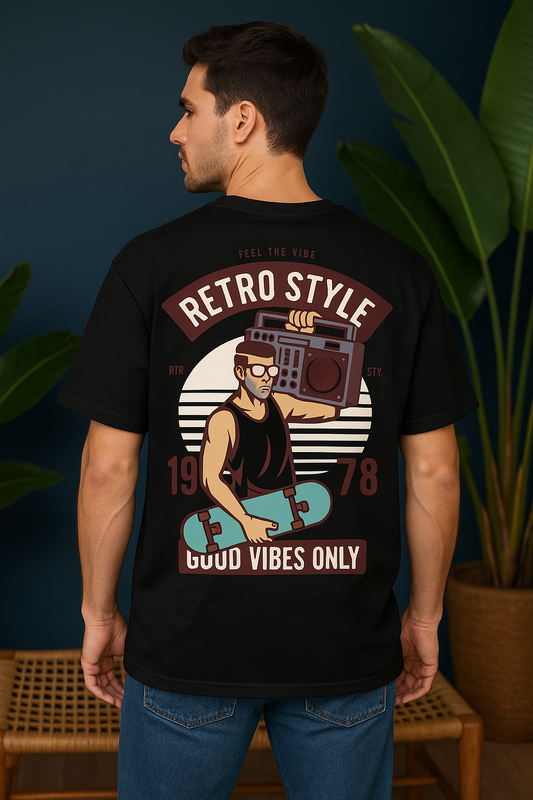Retro Style Oversized T-Shirt | Vintage Graphic Unisex Streetwear