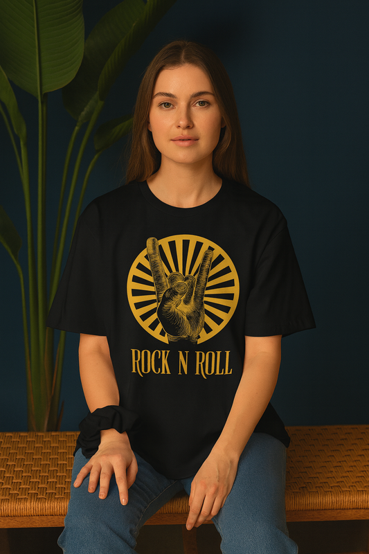 Rock N Roll Oversized T-Shirt | Music Graphic Unisex Streetwear