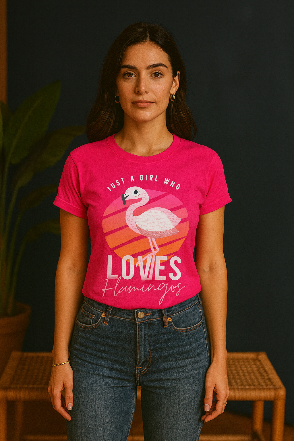Girl Who Loves Flamingo T-Shirt | Cute Graphic Unisex Casual Wear