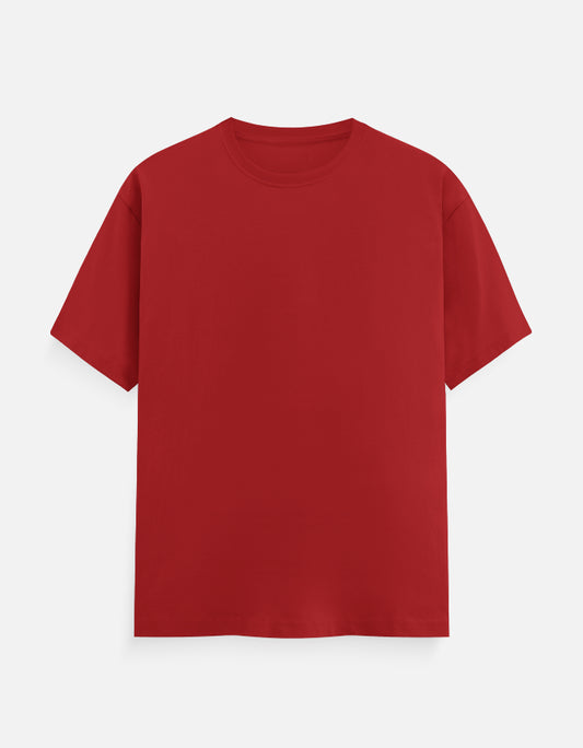 Solid Red Plain T-Shirt | Minimalist Unisex Casual Wear
