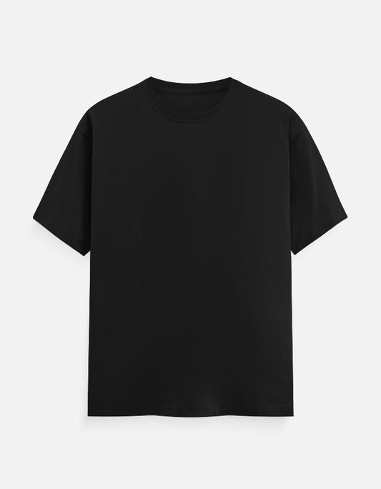 Solid Black Plain T-Shirt | Minimalist Unisex Casual Wear