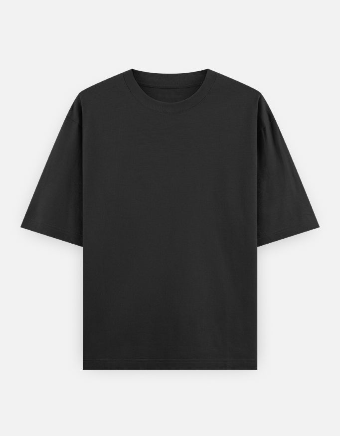 Black Plain Oversize T-Shirt | Premium Unisex Solid Streetwear Tee