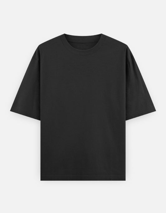 Black Plain Oversize T-Shirt | Premium Unisex Solid Streetwear Tee