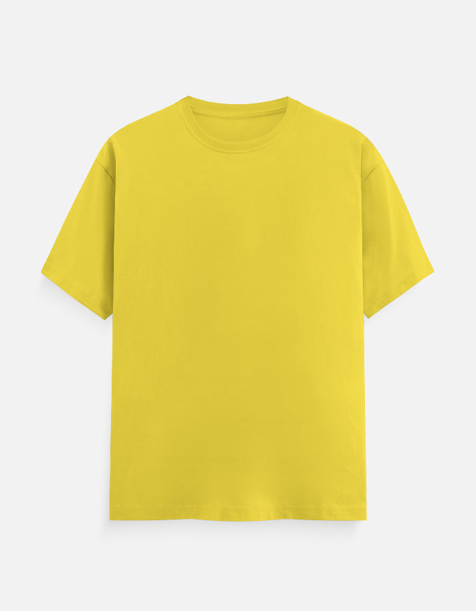 Solid Yellow Plain T-Shirt | Minimalist Unisex Casual Wear