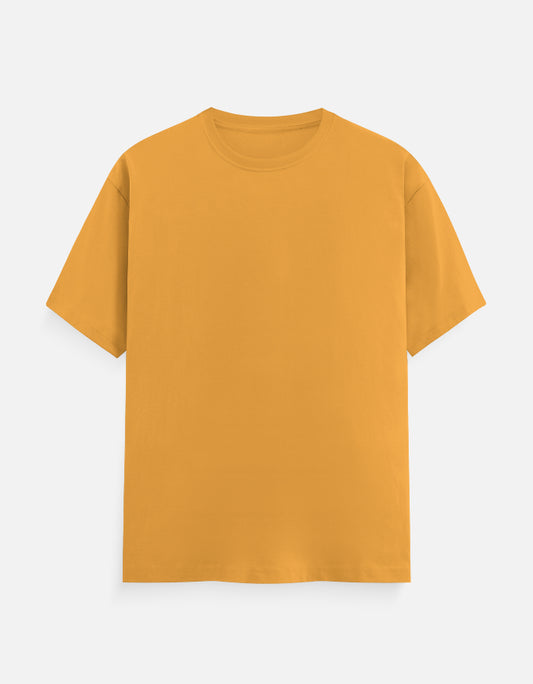 Solid Golden Yellow Plain T-Shirt | Minimalist Unisex Casual Wear