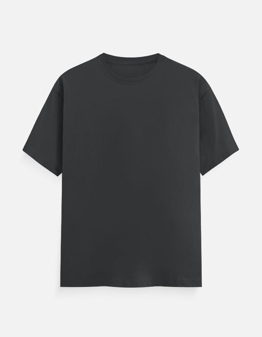Solid Steel Grey Plain T-Shirt | Minimalist Unisex Casual Wear