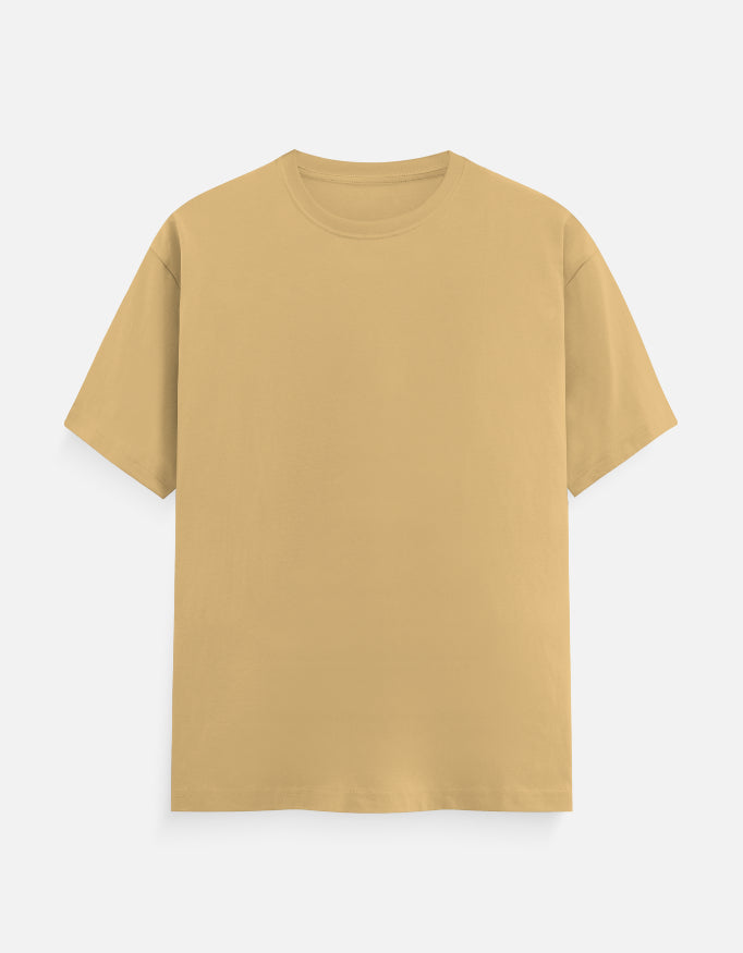 Solid Beige Plain T-Shirt | Minimalist Unisex Casual Wear