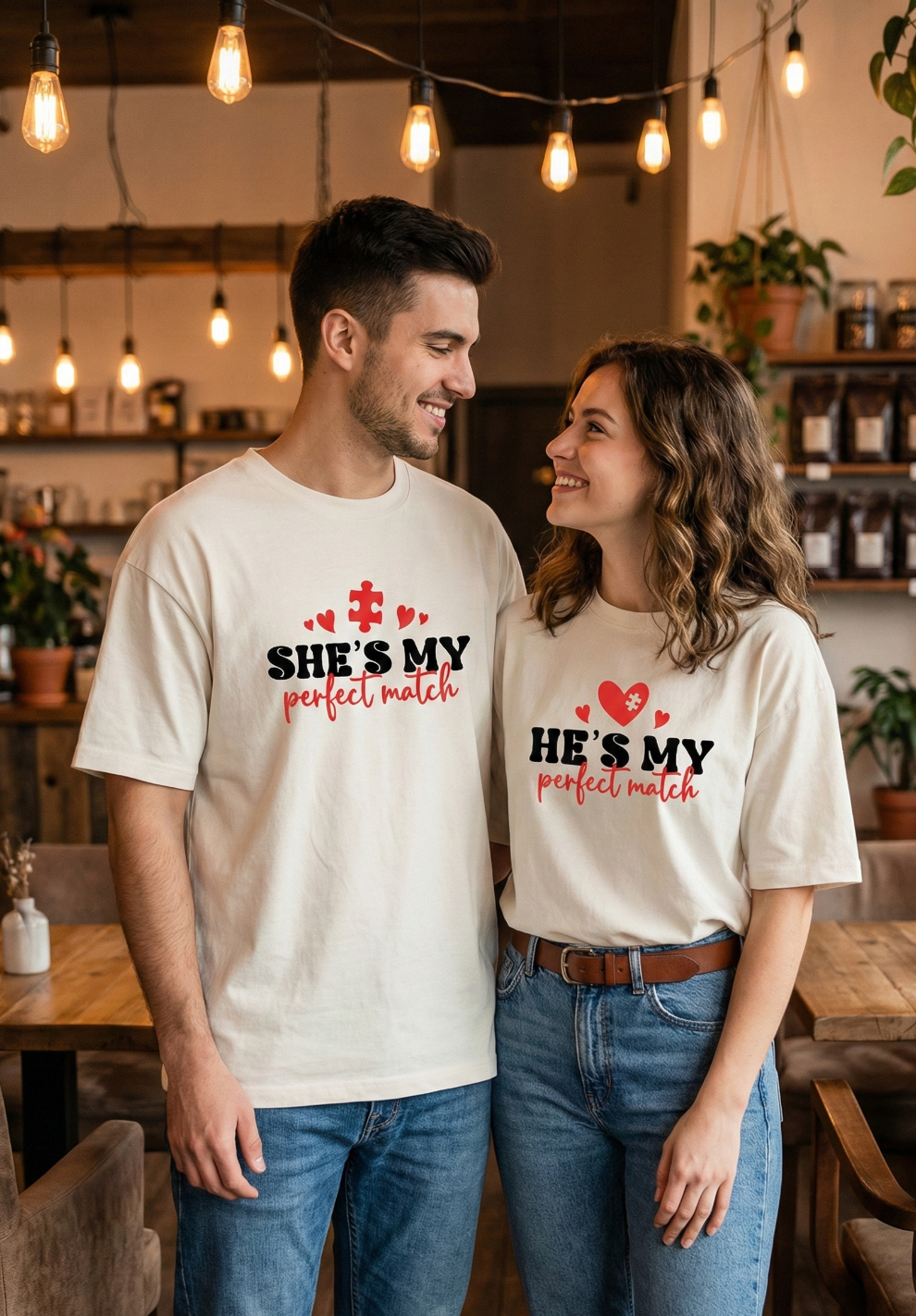 She’s My Perfect Match Oversize T-Shirt | Romantic Couple Matching Wear