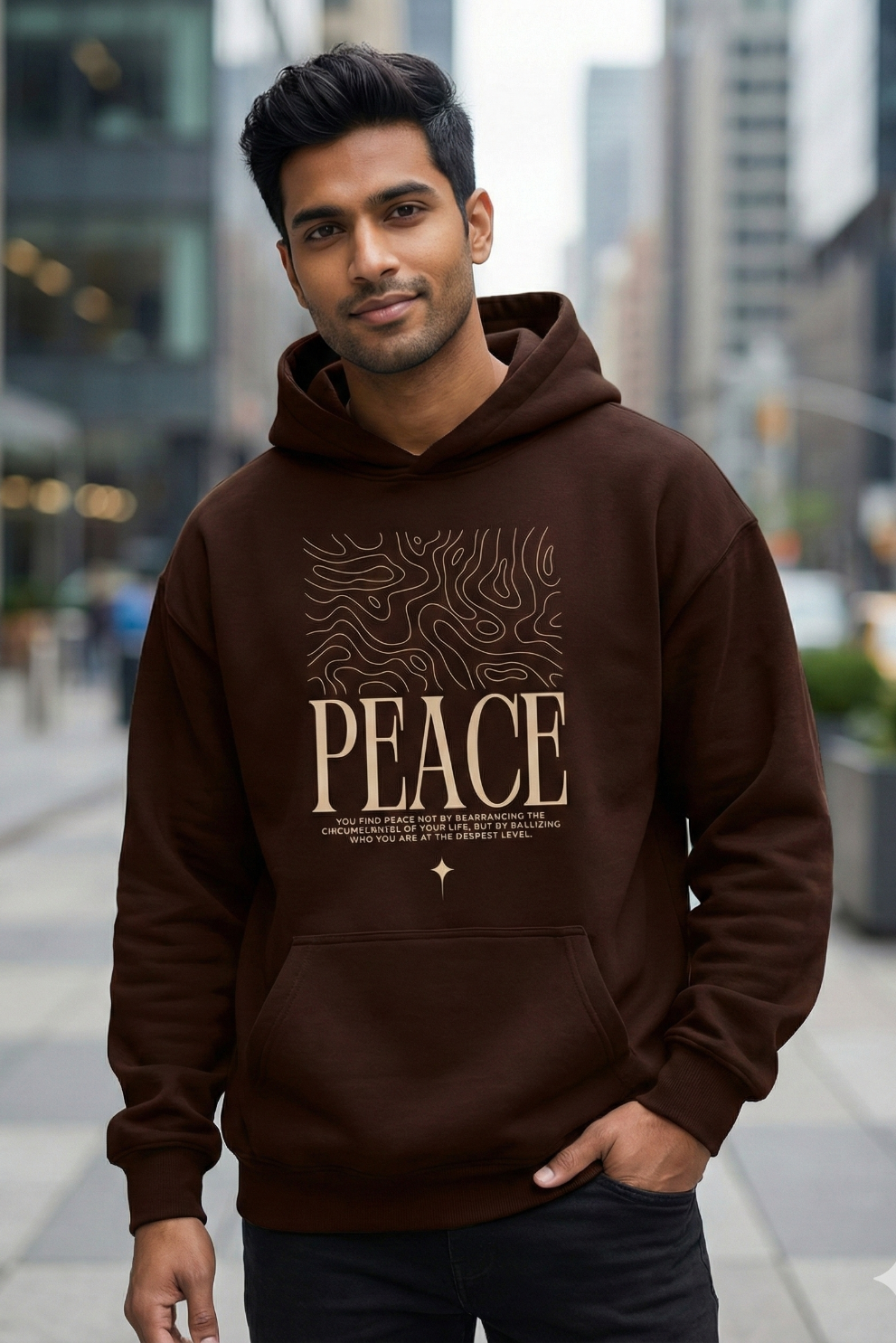 PEACE Hoodie | Minimal Positive Graphic Unisex Streetwear