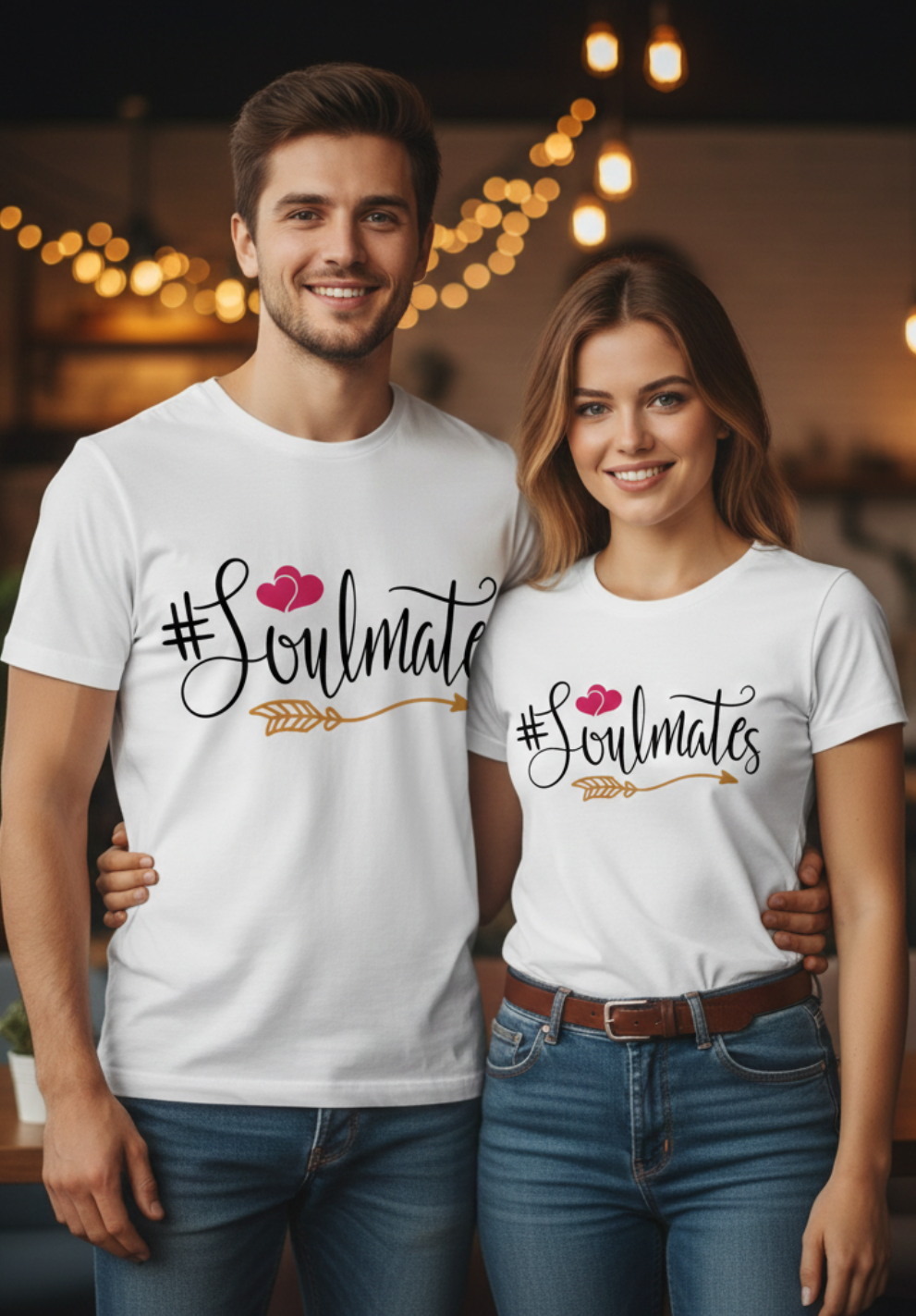 #Soulmates Oversize Couple T-Shirt | Romantic Matching Couple Wear