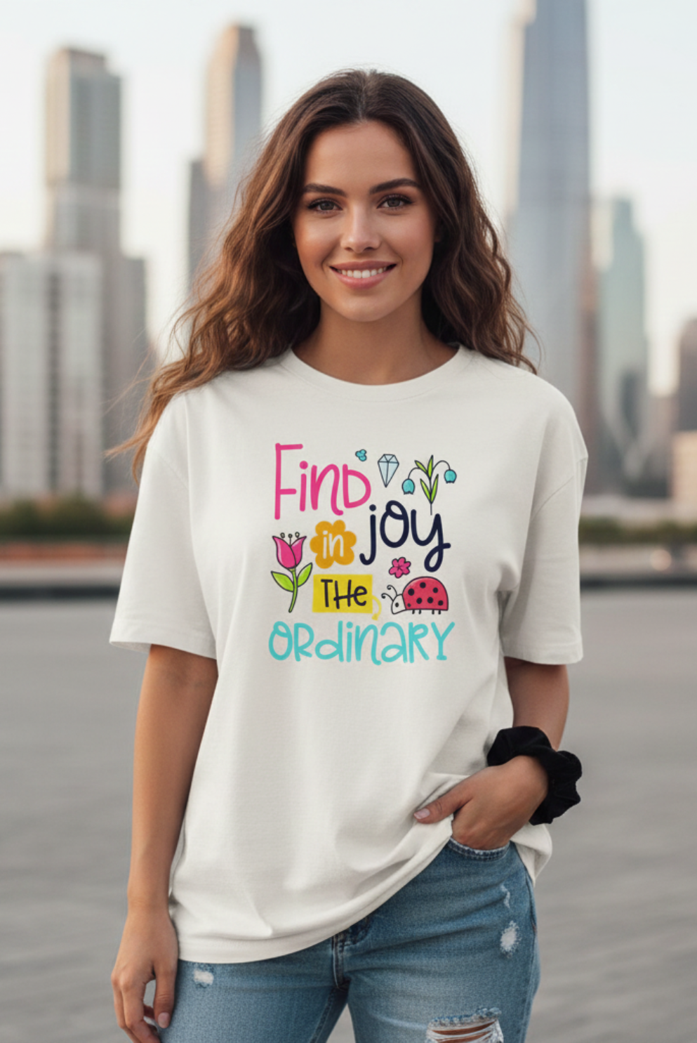 Find Joy in the Ordinary Oversize T-Shirt | Positive Quote Unisex Streetwear