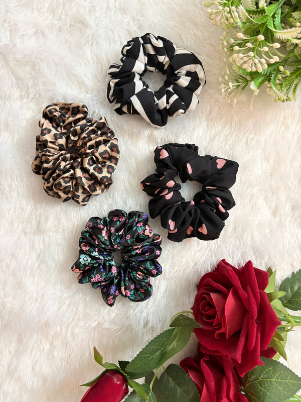 Printed Small Size Scrunchies | Soft Hair Scrunchie Set for Women