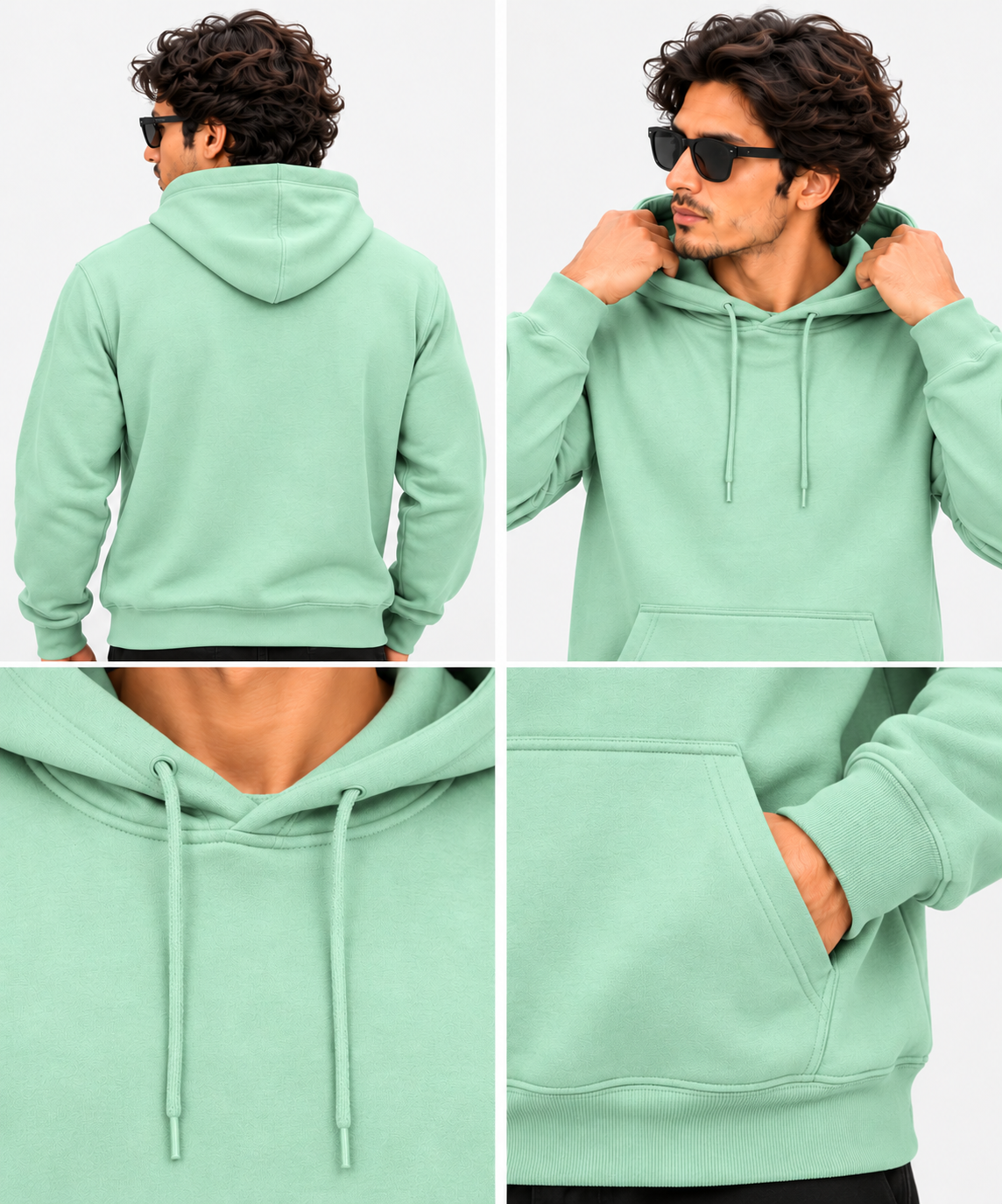 Mint Regular Fit Hoodie | 300 GSM 100% Cotton Brushed Fleece