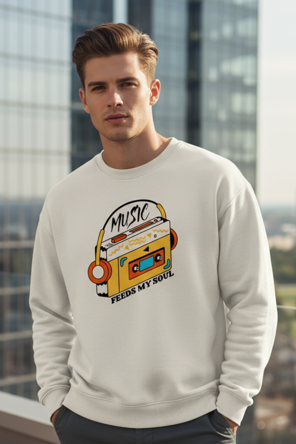 Music – Feed My Soul Sweatshirt | Music Lover Unisex Streetwear