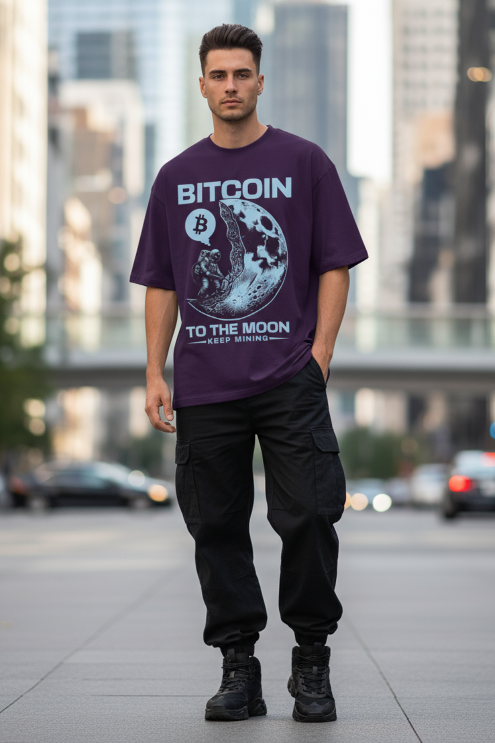 Bitcoin Oversized T-Shirt | Crypto Graphic Unisex Streetwear