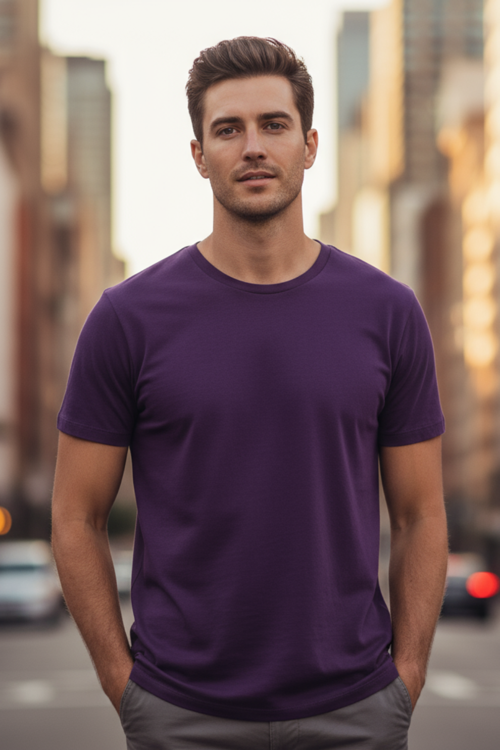 Purple Plain T-Shirt | Soft Pastel Minimal Unisex Streetwear