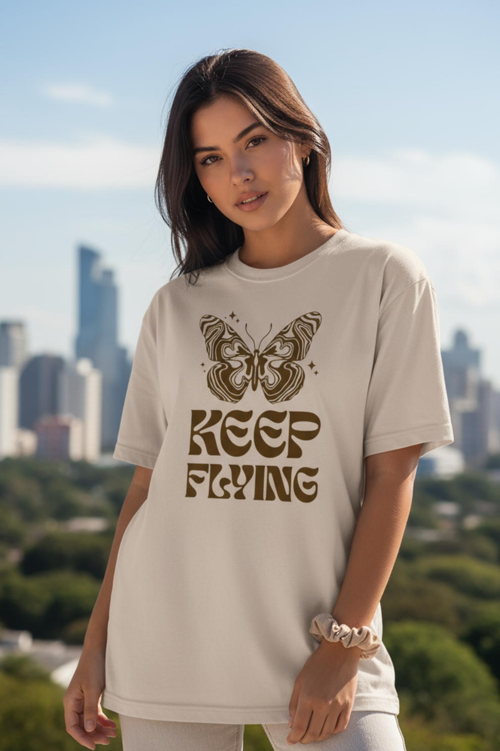 Keep Flying Oversized T-Shirt | Motivational Quote Unisex Streetwear