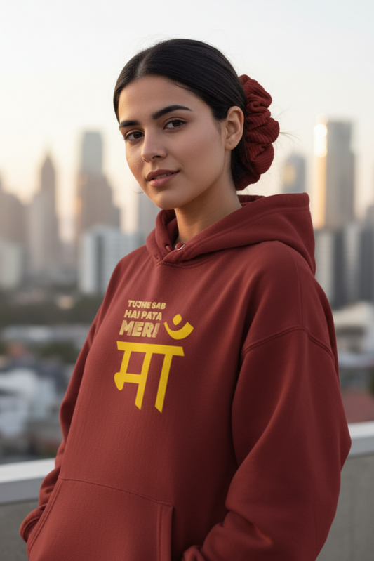 Tujhe Sab Hai Pata, Mere Maa Hoodie | Emotional Quote Unisex Streetwear