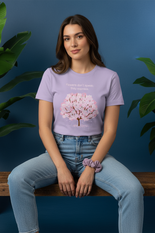 Flower Doesn’t Speak T-Shirt | Aesthetic Quote Unisex Streetwear