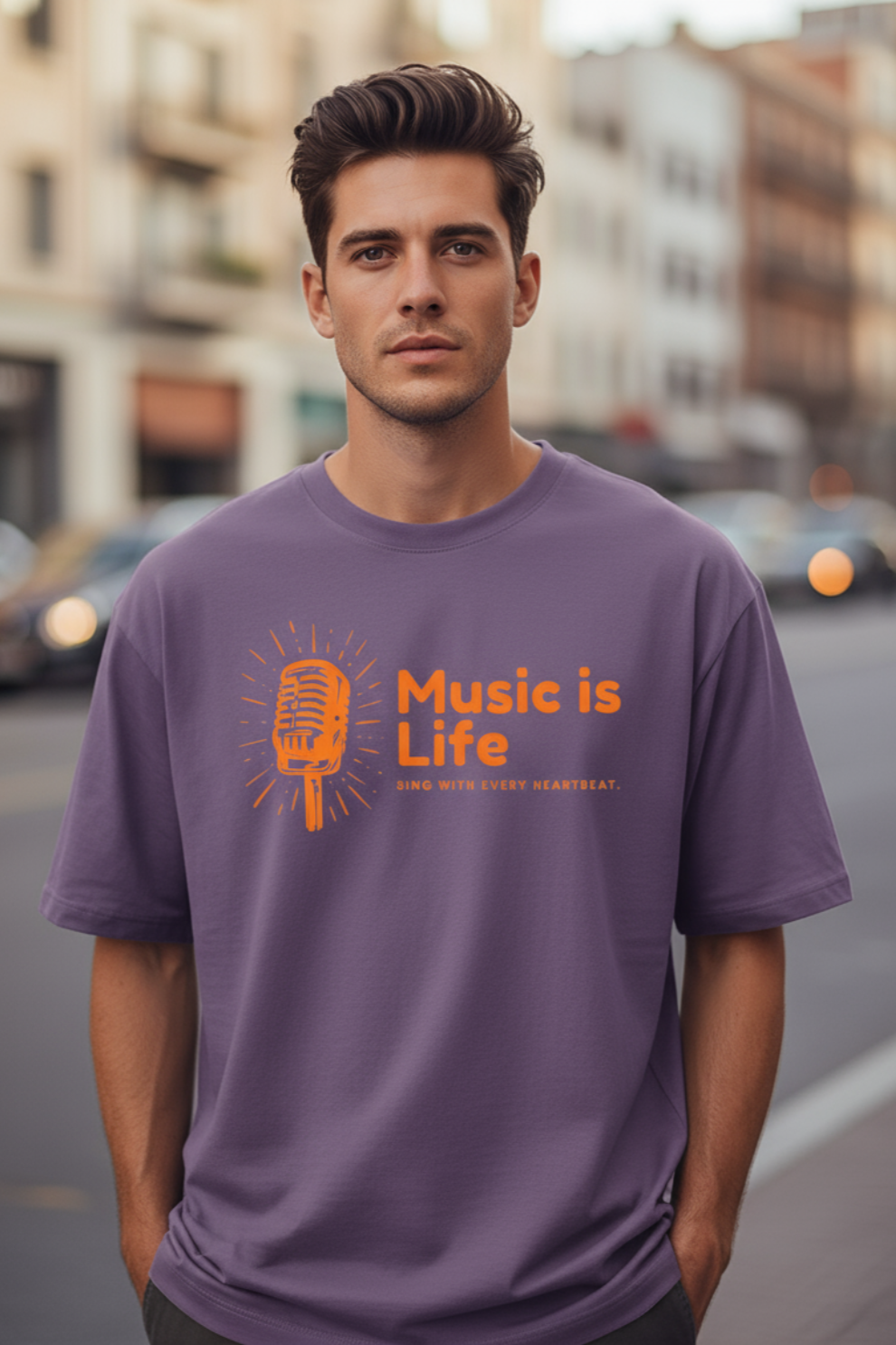 Music is Life Oversized T-Shirt | Music Lover Unisex Streetwear