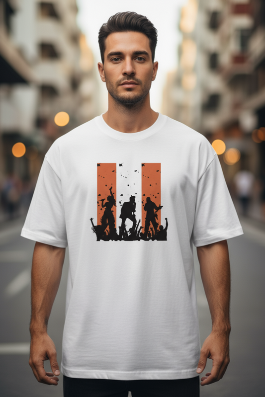 Rock Band Oversized T-Shirt | Music Concert Graphic Unisex Streetwear