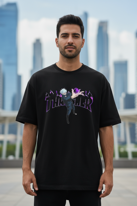 Thrasher Anime Oversized T-Shirt | Anime Graphic Unisex Streetwear