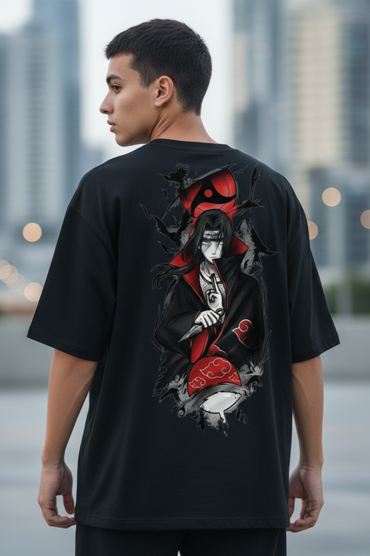Itachi Oversized T-Shirt | Naruto Anime Graphic Unisex Streetwear