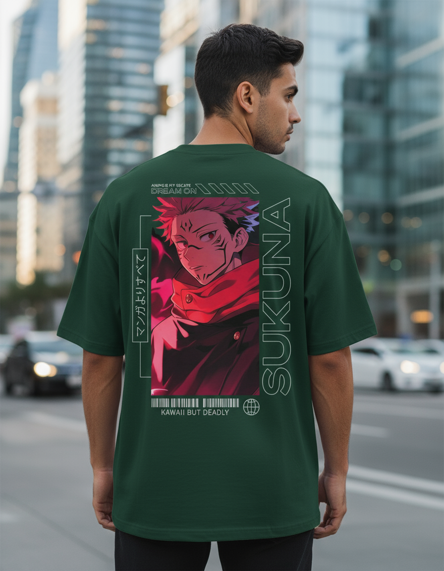 Sukuna Oversized T-Shirt | Jujutsu Kaisen Anime Graphic Streetwear
