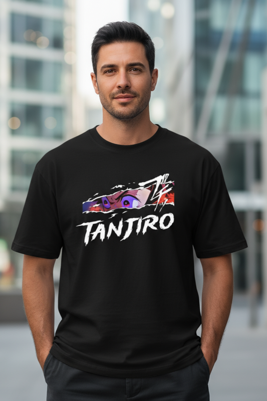 Tanjiro Print Oversized T-Shirt | Demon Slayer Anime Graphic Streetwear