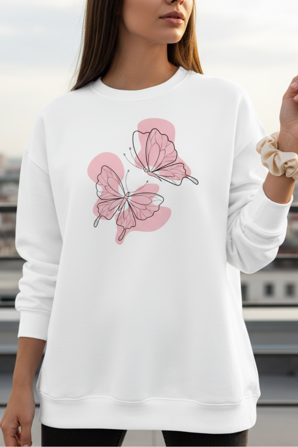 Pink Butterfly Sweatshirt | Aesthetic & Cute Unisex Streetwear