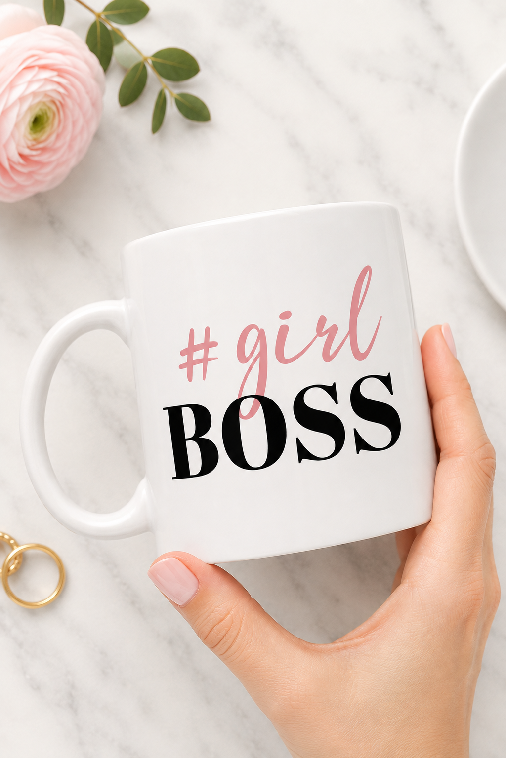 Girlboss Coffee Mug | Motivational Aesthetic Ceramic Mug for Women