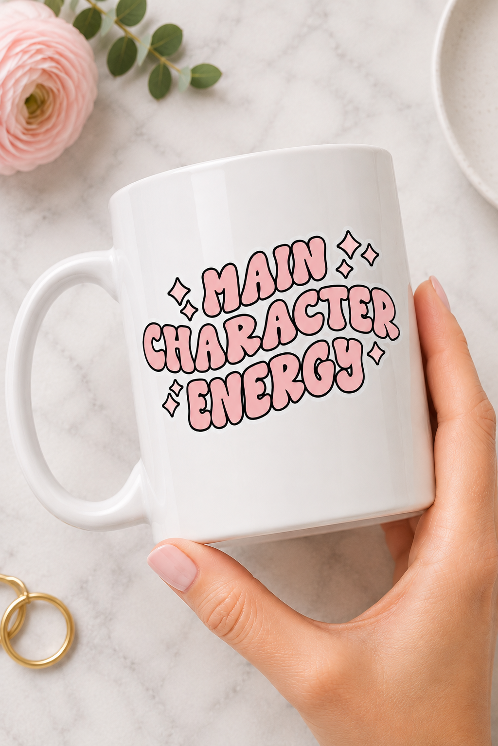 Main Character Energy Coffee Mug | Aesthetic Motivational Ceramic Mug
