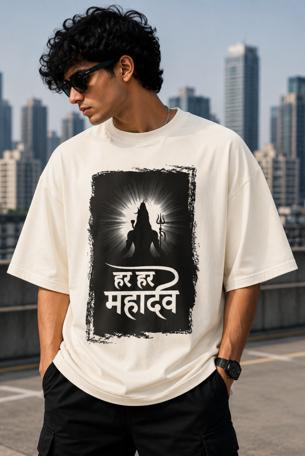 Har Har Mahadev Oversize T-Shirt | Spiritual Graphic Unisex Streetwear