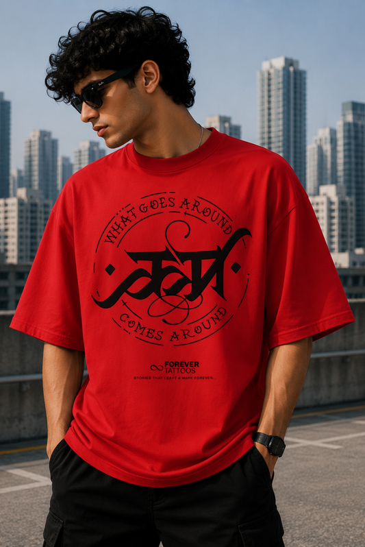 Karm Oversize T-Shirt | Spiritual Graphic Unisex Streetwear