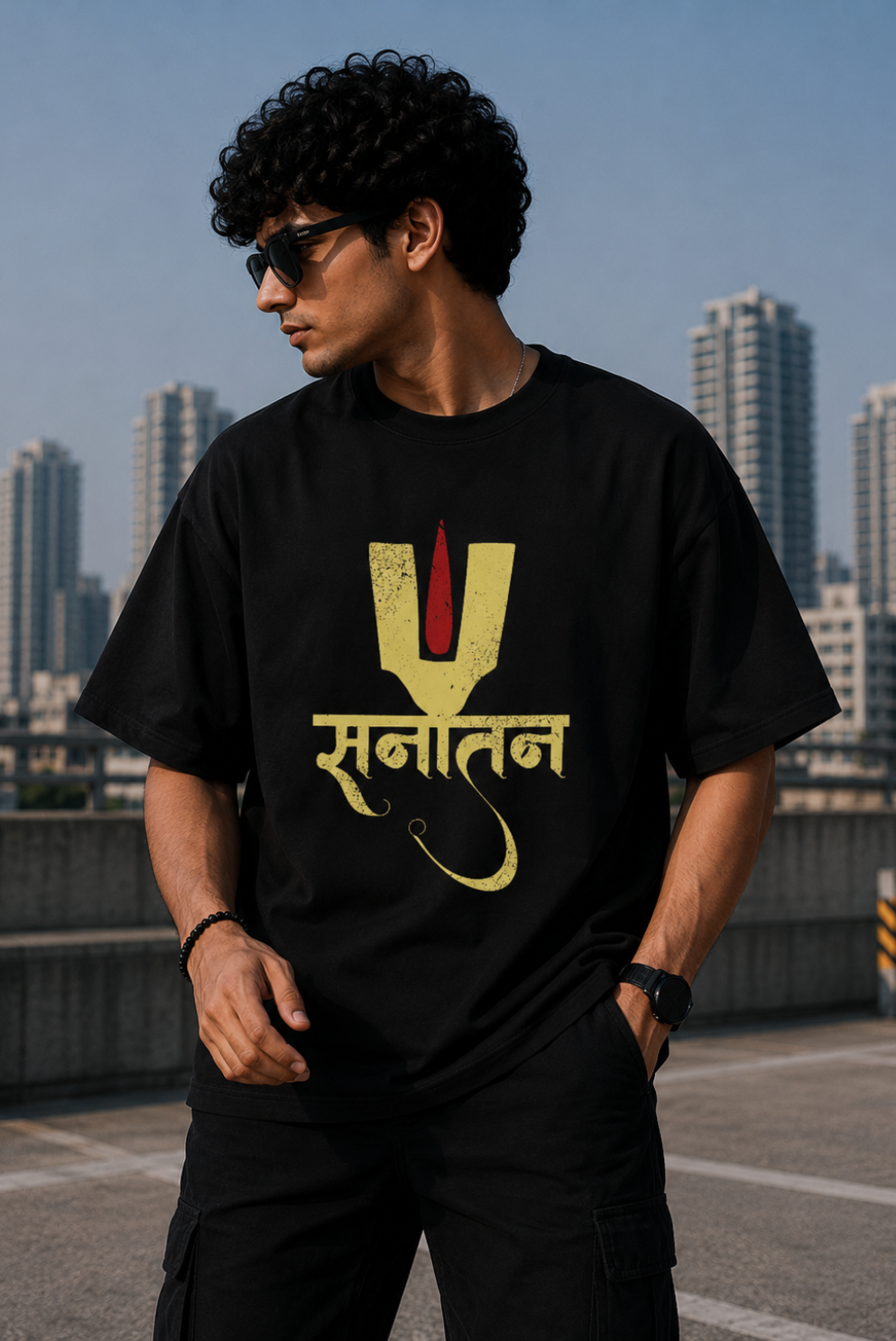Sanatan Oversize T-Shirt | Spiritual Graphic Unisex Streetwear