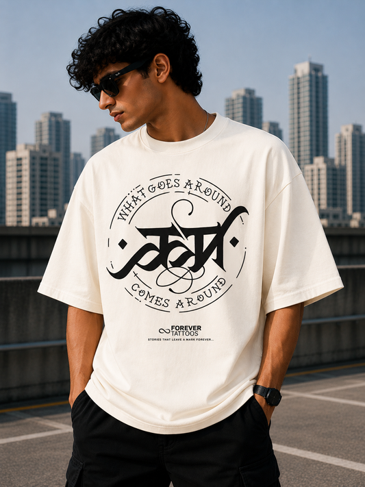 Karm Oversize T-Shirt | Spiritual Graphic Unisex Streetwear