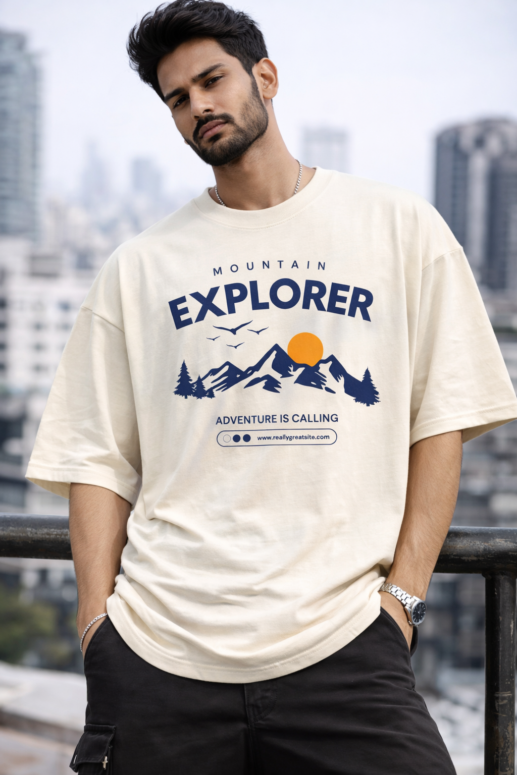 Mountain Explorer Oversize T-Shirt | Adventure Outdoor Unisex Streetwear