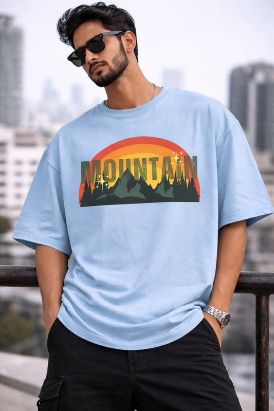 Mountain Oversize T-Shirt | Adventure Nature Unisex Streetwear