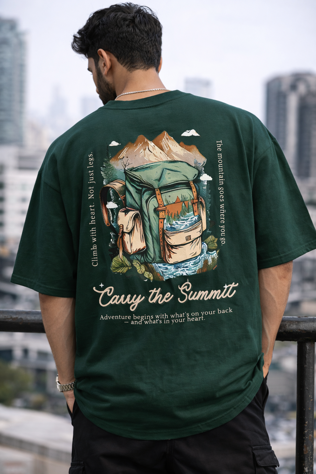 Carry the Summit Oversize T-Shirt | Mountain Adventure Unisex Streetwear