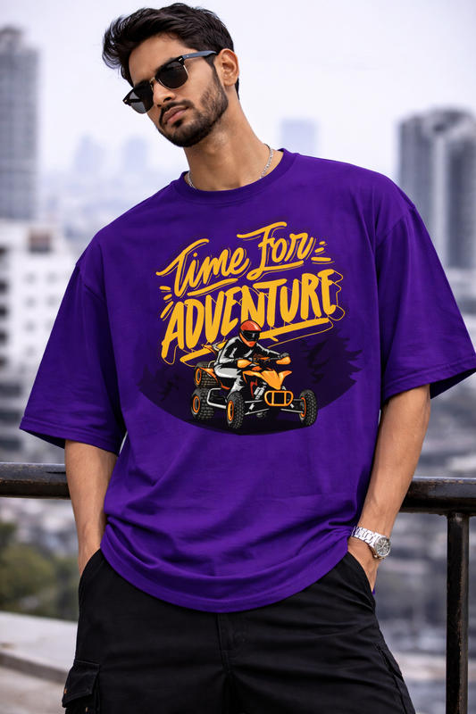 Time for Adventure Oversize T-Shirt Purple | Travel & Outdoor Unisex Streetwear