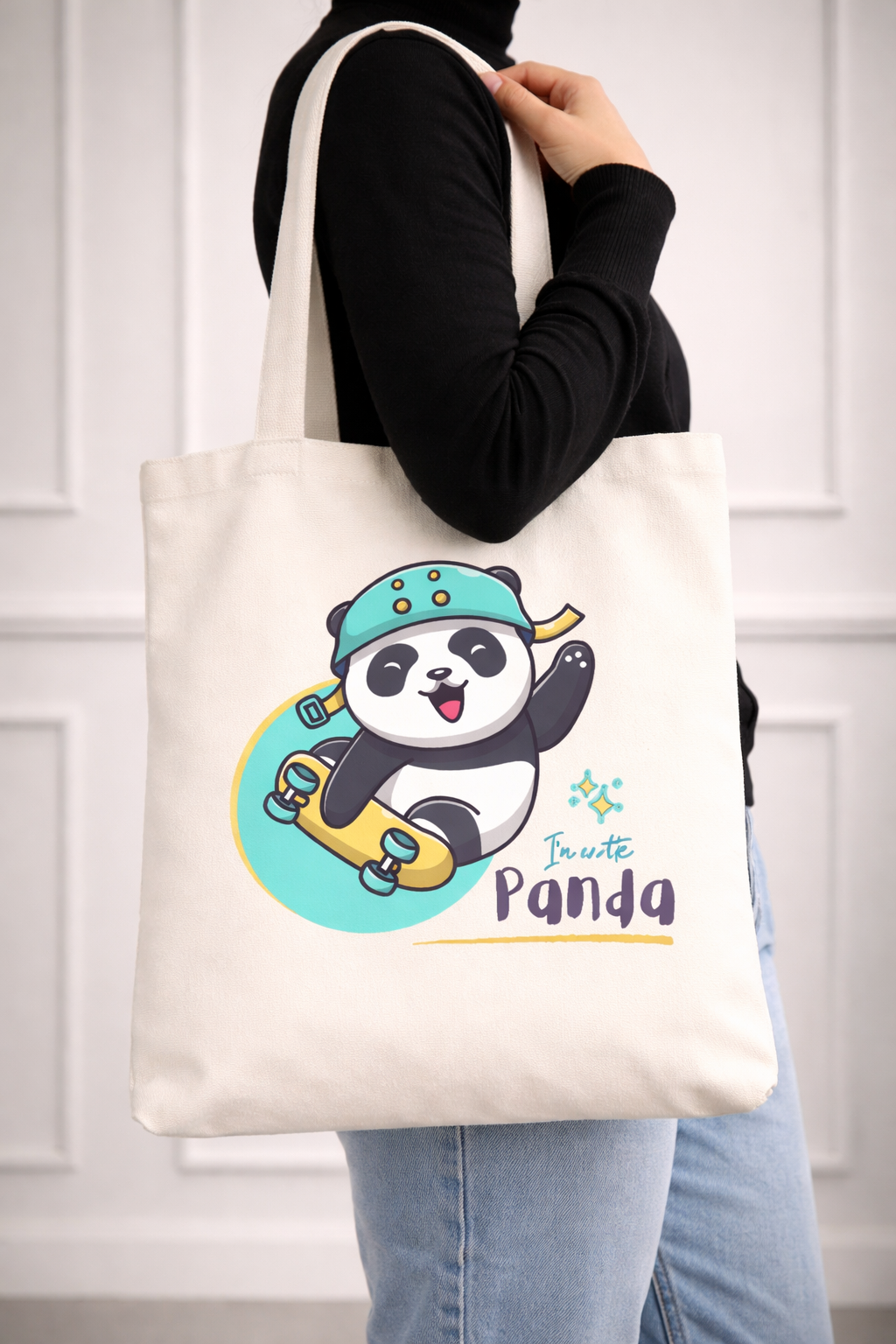 Panda Tote Bag | Cute Animal Aesthetic Everyday Carry Bag