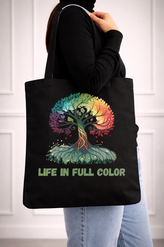 Life is Full of Color Tote Bag | Vibrant Aesthetic Everyday Carry