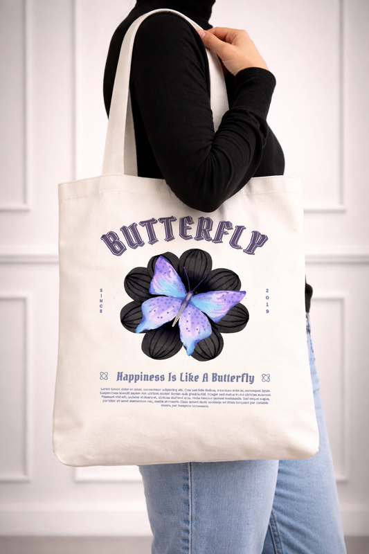 Butterfly Tote Bag | Aesthetic Printed Everyday Carry Bag